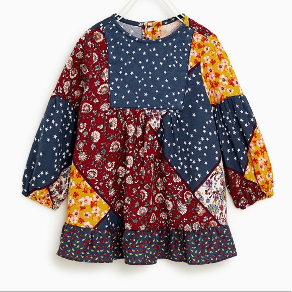 Zara Other - Zara 2-3y New w/tag patch print dress w/ ruffles